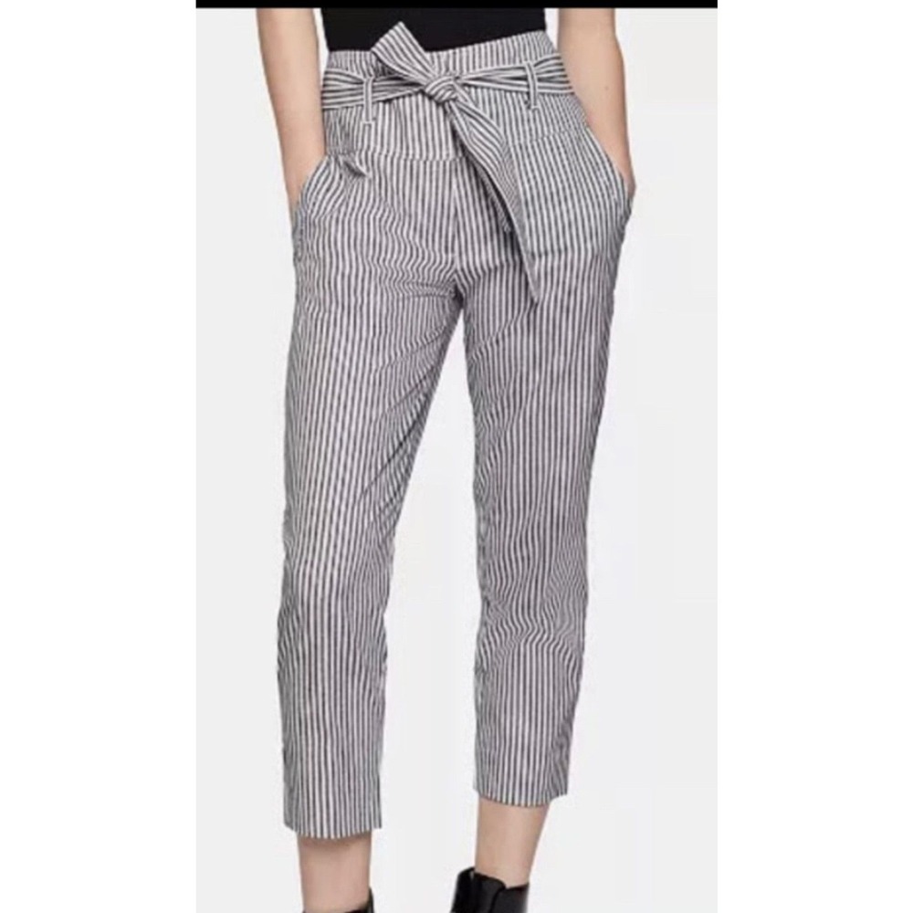 BCBGeneration Striped Belted Cropped Trousers Pant Size‎ 6